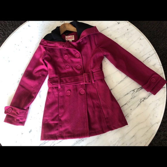 Belted Double Breasted Sleigh Coat High Collar - Picture 2 of 3